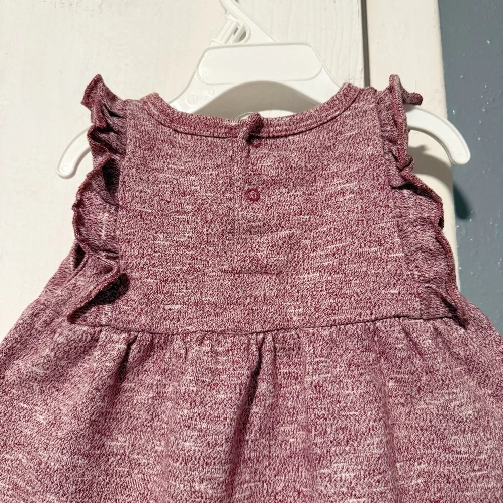Mauve Baby Girl Dress with Apple Detail